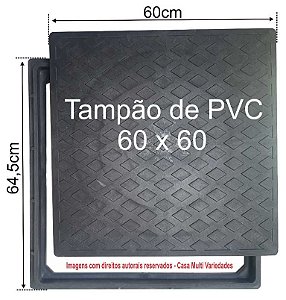Tampa de PVC para Caixa de Esgoto 60X60 C/ Aro