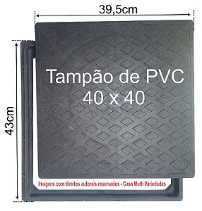 Tampa de PVC para Caixa de Esgoto 40X40 C/ Aro