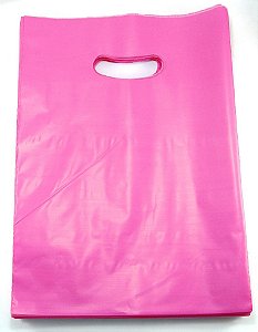 Sacolas Plásticas Boca de Palhaço 20x30 - Rosa Bebê