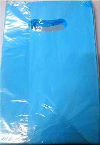 Sacolas Plásticas Boca de Palhaço 25x35 - Azul Bebê