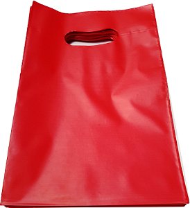 Sacolas Plásticas Boca de Palhaço 30x40 - Vermelho