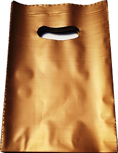 Sacolas Plásticas Boca de Palhaço 35x50 - Ouro Envelhecido