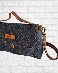 Bolsa Jeans Pequena com Divisória