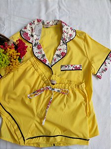Pijama Americano Pure Comfort Amarelo