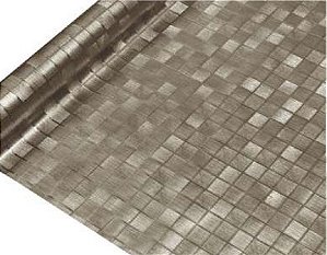 PLASTICO KP TOALHA METALIZADA QUADRADOS OURO 1,37M