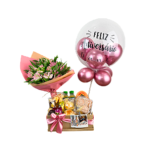 Café da Manhã Doce Encanto com Bouquet de Astromélia