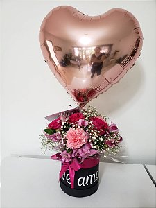 Box flores com balão