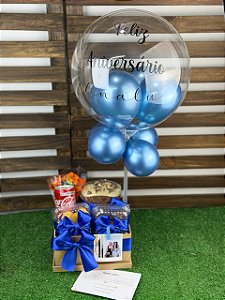 Mini Festa na Caixa Bolo, Doces e Salgados com mini bubble