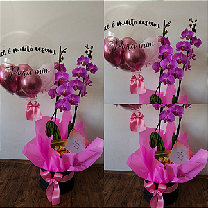 Box Orquídea, Chocolate e Balão