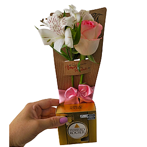 Cartão Flor e Ferrero