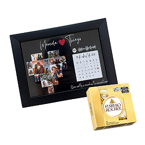 Porta-Retrato Música, Data e Fotos Com Chocolate