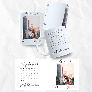 Caneca Personalizada Calendário e Foto