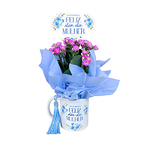 Kit Caneca Personalizada Com Mini Flor