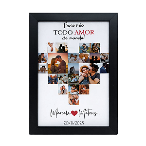 Quadro Com Fotos Coração