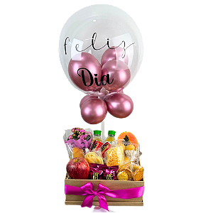 Cesta Café da Manhã Doce da Manhã Com Balão Bubble