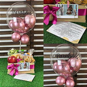 Cesta Café da Manhã Doce da Manhã Com Balão Bubble