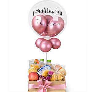 Cesta Café da Manhã Doce da Manhã Com Balão Bubble