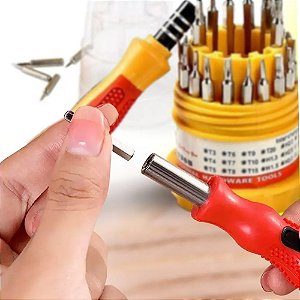 Mini Kit Ferramentas Chaves de Precisão Fenda Philips 30 Pontas