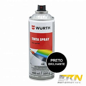 Tinta Spray Preto Brilhante 400ml 250g - WURTH