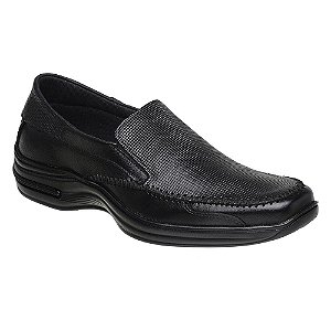 Sapato Masculino Confortável Couro Preto Torani SLZ