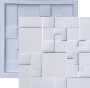 Forma Molde para Gesso 3D e Cimento Modelo Mosaico Liso 30x30 ABS - Esquadro Perfeito