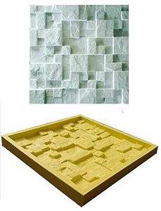  Forma Molde pra Gesso 3D e Cimento Silicone Modelo Travertino 28x28 - Esquadro Perfeito