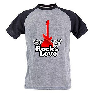 Camiseta Cinza Masculina Rock in Love