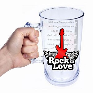 Caneca Cristal Neon 400ml c/ Gravação Rock in Love