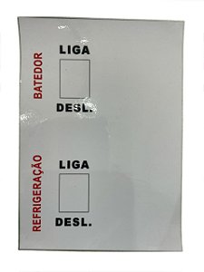 ETIQUETA AUTOADESIVA LIGA / DESLIGA P/ MÁQUINA DE SORVETE