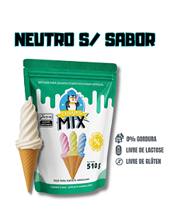 PREPARO MIX MISTURA EM PÓ P/ SORVETE AMERICANO CHAMP'S - NEUTRO