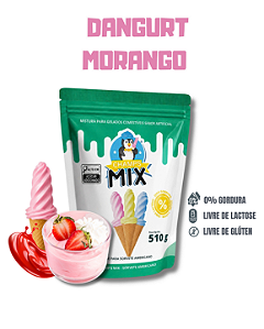 PREPARO MIX MISTURA EM PÓ P/ SORVETE AMERICANO CHAMP'S - DANGURT MORANGO