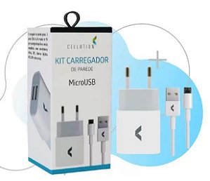 Kit carregador parede microusb