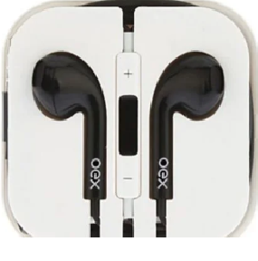 FONE DE OUVIDO COM FIO OEX - Preto e branco