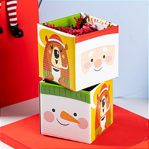 Cachepot Quadrado Pote 09 Amigos do Noel (10 unidades)