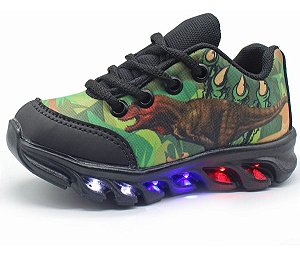 Tenis Led Luz Dinossauros Infantil Masculino Meninos Barato