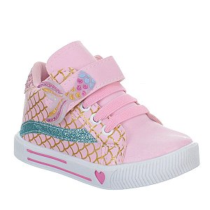 Tenis Botinha De Sereia Infantil Feminino Meninas Rosa