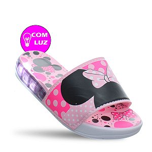 Chinelo Slide Com Luz Infantil Juvenil Feminino Meninas Rosa