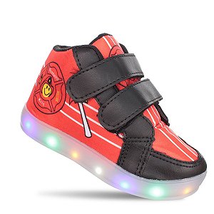 Tenis Botinha Led Bombeiros Infantil Masculino Meninos