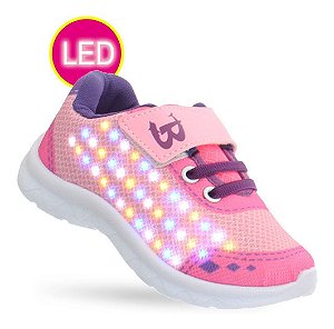 Tênis Led Infantil Meninas Criança Juvenil Com Luz Colorida