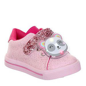 Tenis Calçado Menina Rosa Personagem Com Luzinha De Led  Glitter