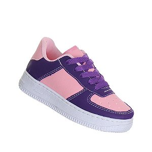 Tenis Calçado Infantil Feminino Juvenil Branco Roxo Modinha