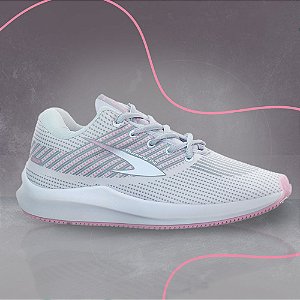 Tênis Feminino Caminhada Academia Esportivo Cinza Rosa