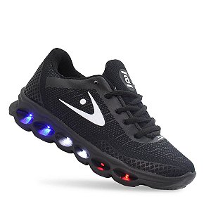 Tenis Led Preto Asper Infantil Masculino Meninos