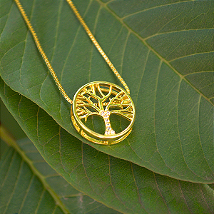 Colar Árvore da Vida - Banhado a Ouro 18K