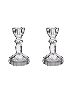 Dupla - Castiçal de vidro - 10,5 x 7,5 cm