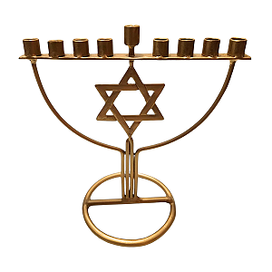 Chanukiá Dourada - Estrela de David - 20 cm