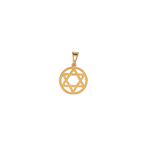 Pingente Estrela de David Redondo G - Banhado Ouro 18K