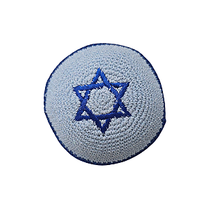Kipá croche Azul - Estrela Azul