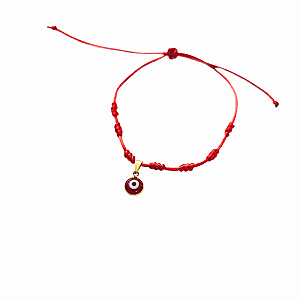 Pulseira vermelha 7 nós - olho grego vermelho