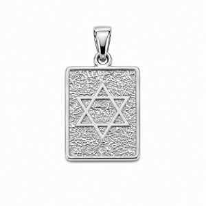Pingente Estrela de David - Retangular - prata 925